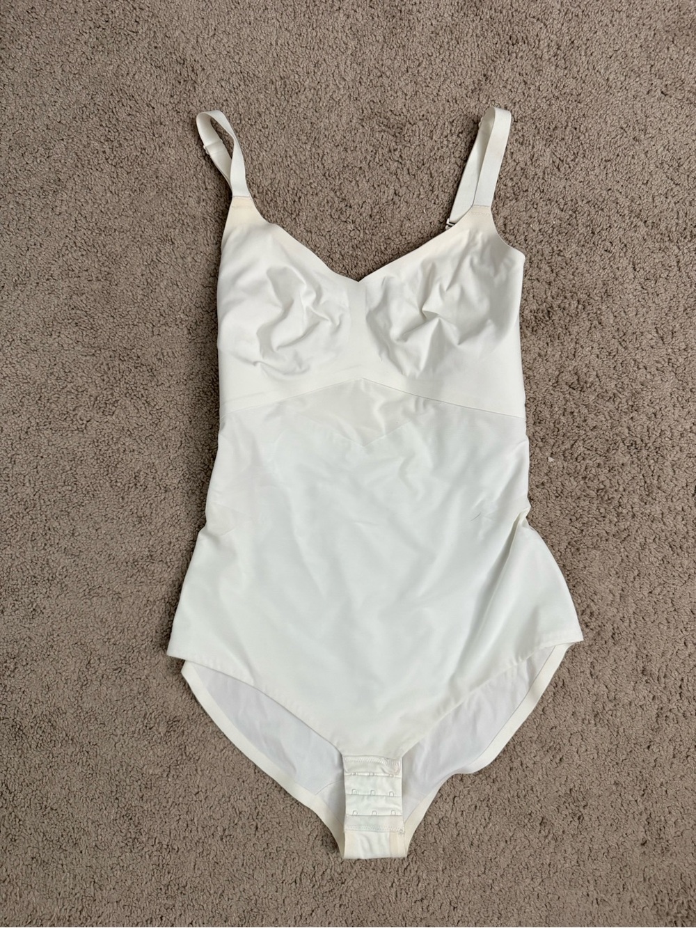 Honeylove Shapewear White One-Piece Bodysuit with Adjustable Straps